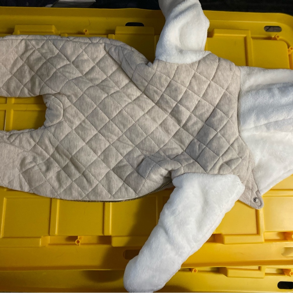 Quilted Kids Jumpsuit - Beige and White